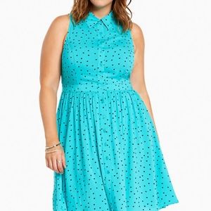 Torrid Heart challis shirt dress EUC